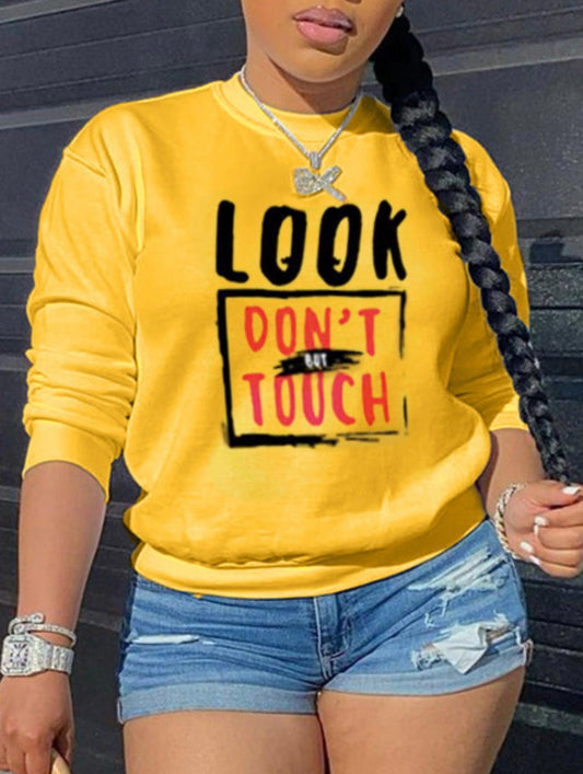 Women’s Sweatshirt Look Don’t Touch - Mycia Boutique