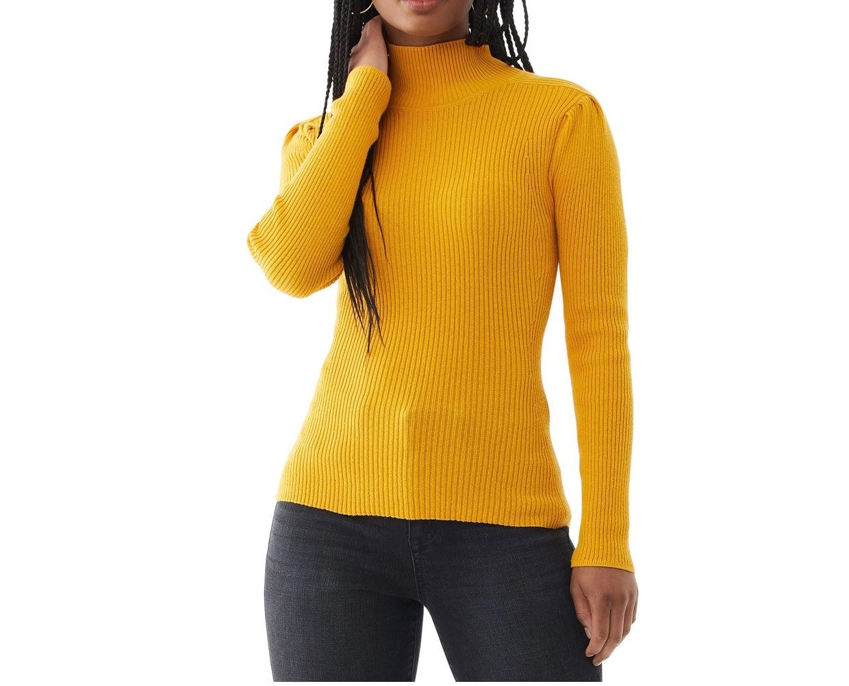 SCOOP Women’ Ribbed Turtleneck long sleeve Sweater - Mycia Boutique