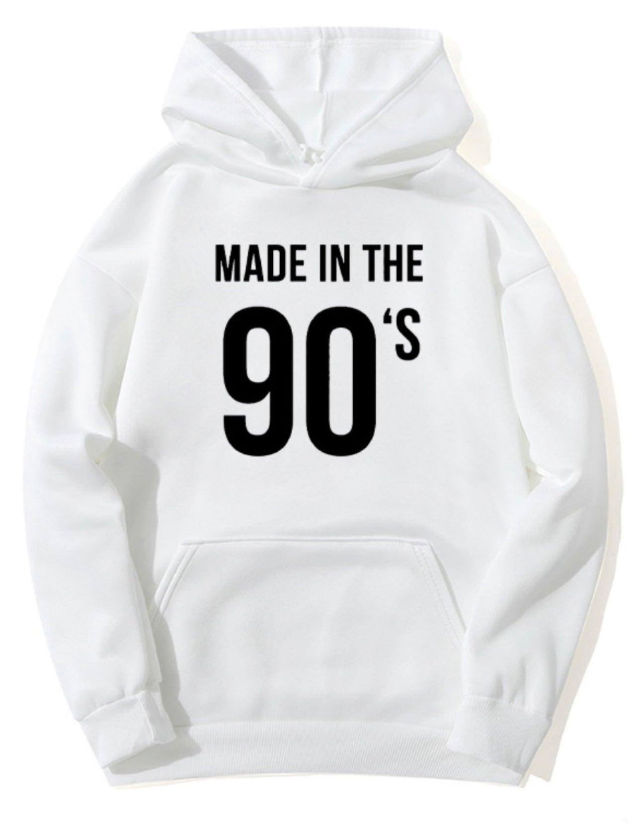 Made In 90’s print letter Hoodie - Mycia Boutique