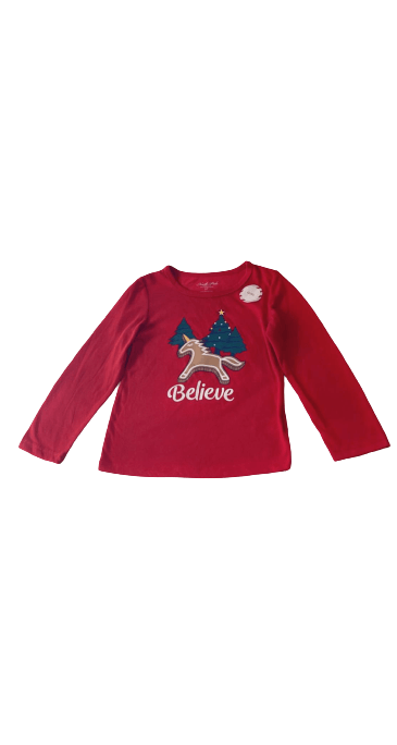 Toddler Girl’s long sleeve t-shirt Believe - Mycia Boutique