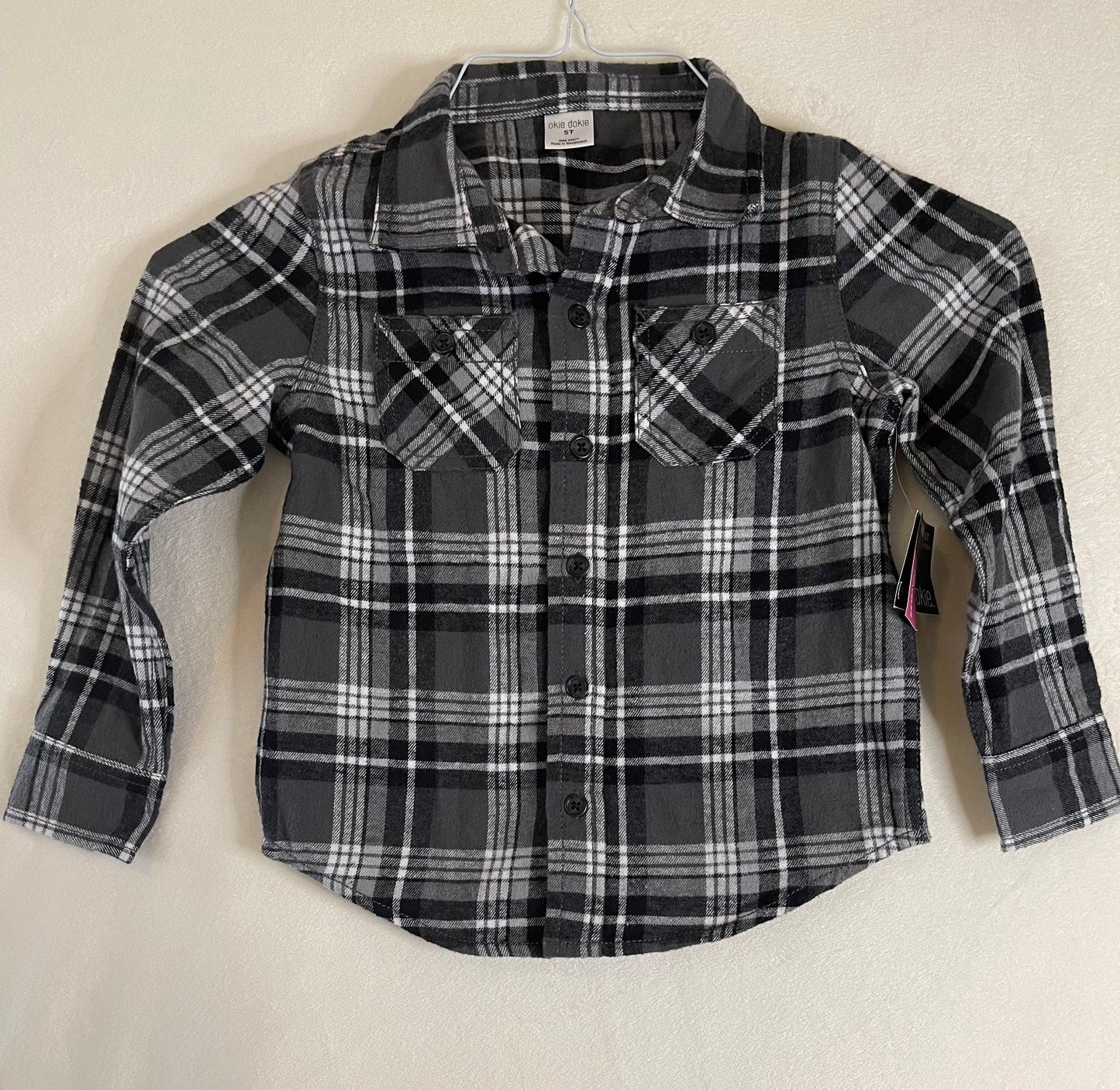 Okie Dokie toddler boy’s long sleeve shirt - Mycia Boutique