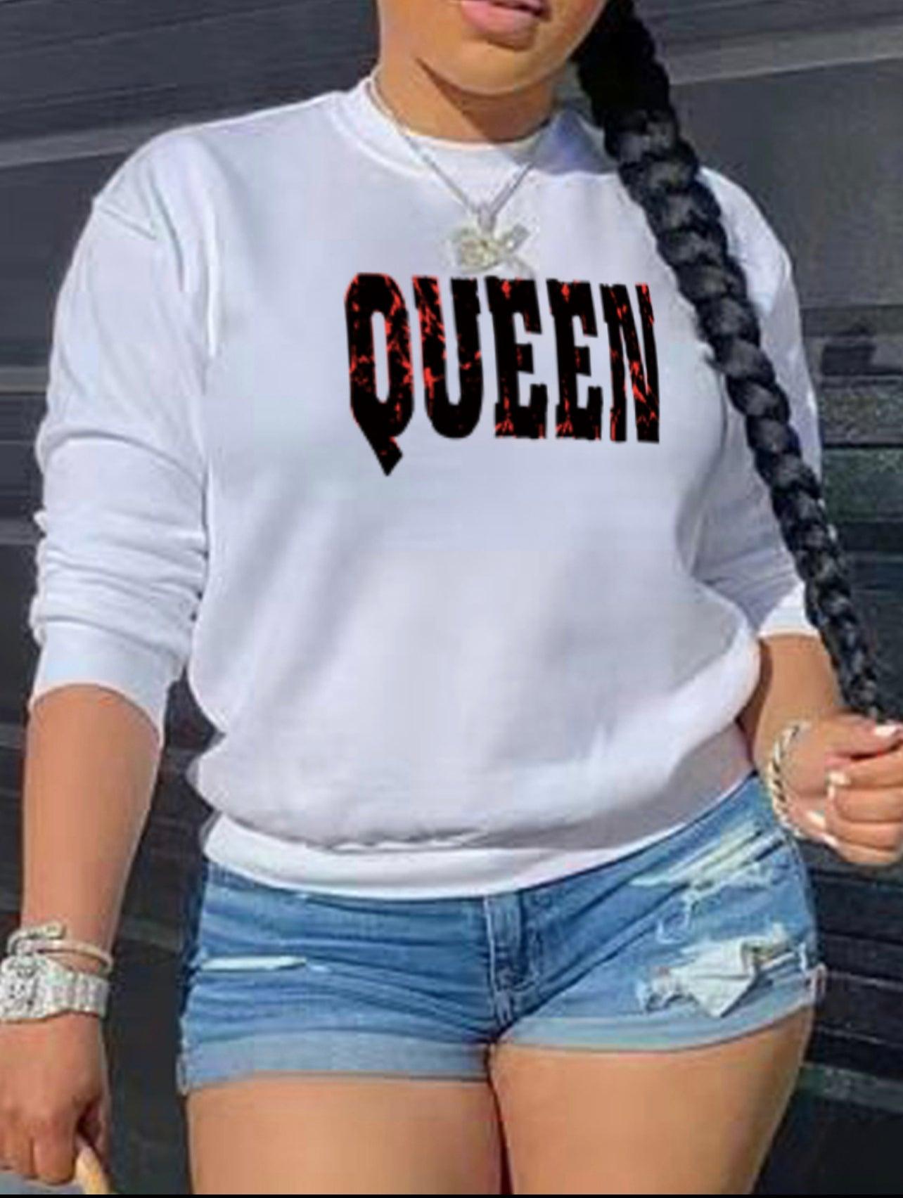 Queen oversized Round Neck Hoodie - Mycia Boutique