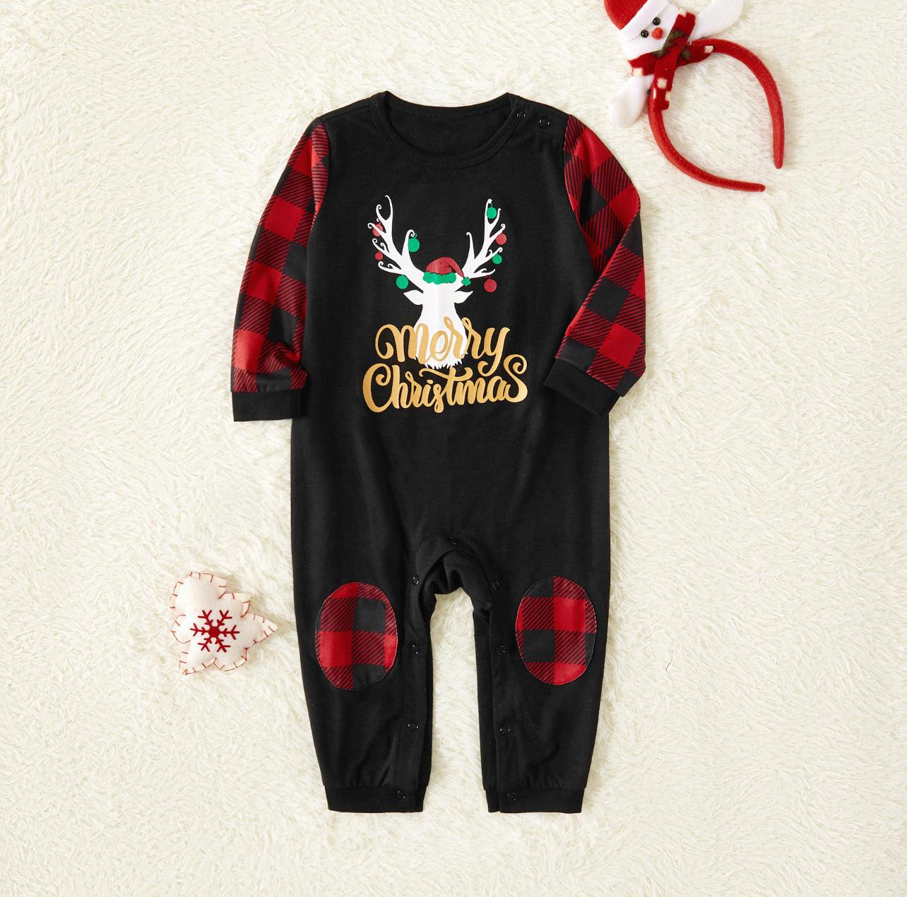 Women’s Merry Christmas Letter Print Matching Family Pajama Sets for Family - Mycia Boutique