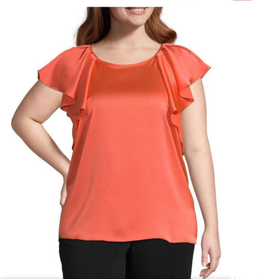 Worthington women’s Ruffle sleeve top - Mycia Boutique