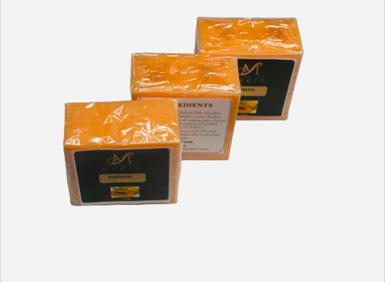 MYÇIA  Papaya Soap Set of Three (3) - Mycia Boutique