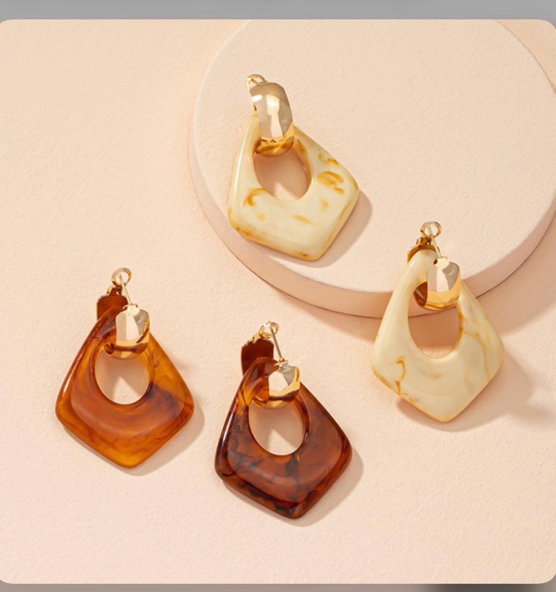 Two sets Marble Pattern Earrings. - Mycia Boutique