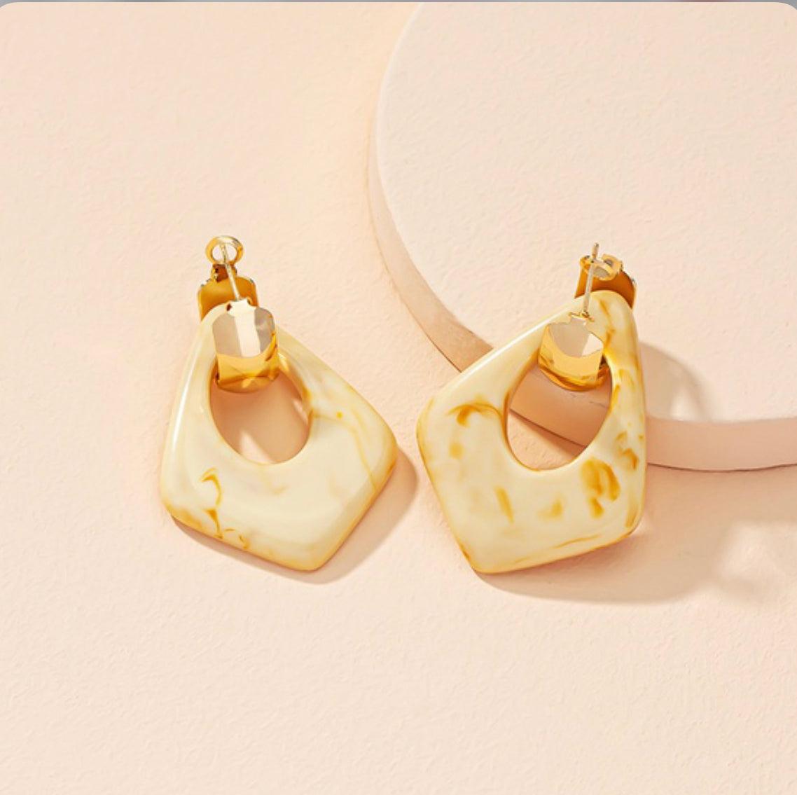 Two sets Marble Pattern Earrings. - Mycia Boutique