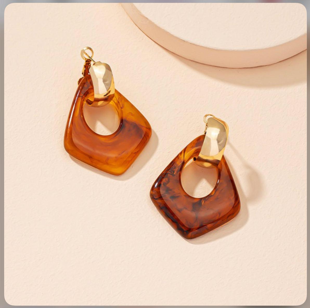 Two sets Marble Pattern Earrings. - Mycia Boutique