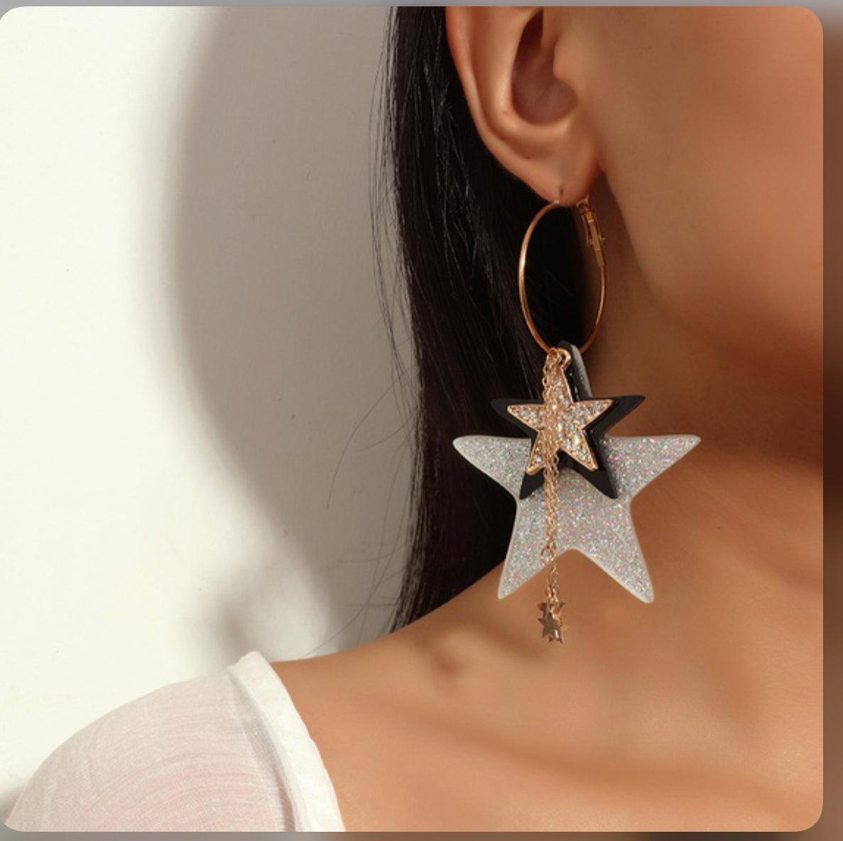 Stars Circle Women's Earrings - Mycia Boutique