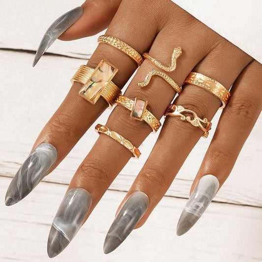 7 pcs/set Fashion Women's Ring.