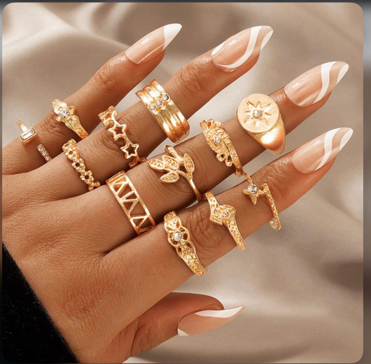 12 pcs/set Fashion Ring for women.